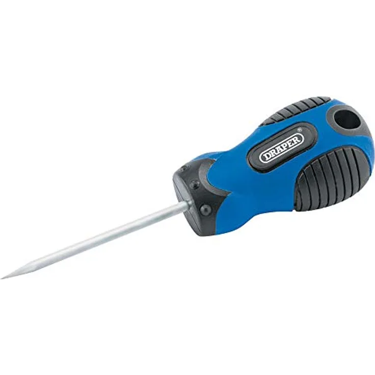 Draper 54245 Schreiner-Ahle mit weichem Griff, 75 mm, Blau