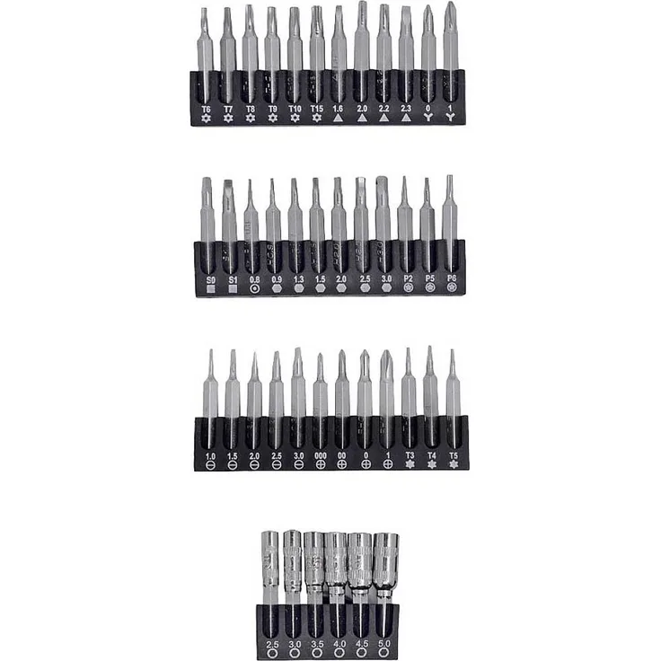 BERNSTEIN Tools for Electronics 6-340-3 Bit-Set, 42-teilig, Bit-Ersatz-Riegel ohne weitere Werkzeuge