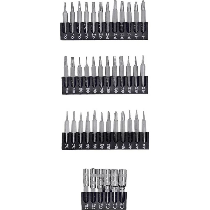 BERNSTEIN Tools for Electronics 6-340-3 Bit-Set, 42-teilig, Bit-Ersatz-Riegel ohne weitere Werkzeuge
