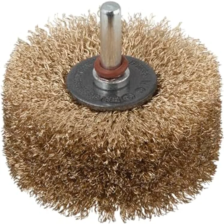 wolfcraft Holz-Struktur-Bürste 2265000, Spezialwerkzeug zum Strukturieren von Holzflächen, Ø 80 x 35 mm, Rundschaft 8 mm, 4500 RPM – Bild 1