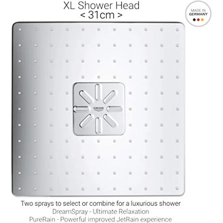 Grohe Kopfbrause Rainshower SmartActive 310 Cube, wassersparend in Chrom – Bild 4