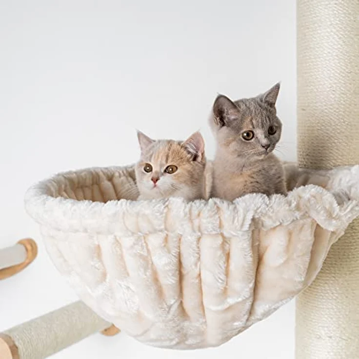 RHRQUALITY Kratzbaum Kilimandjaro de Luxe für große Katzen mit Ø 12cm Sisalstamme - großer Liegefläche & Hängematte für Katzen - der perfekte Spielplatz für Ihren Katzenfreund (Beige) - Preisvergleich – Bild 2