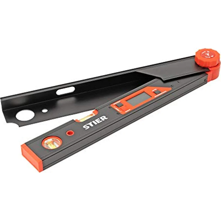 Stier Digitaler Winkelmesser SDW 450, präzises Aluminium-Winkelmessgerät mit LCD-Display, Messbereich 0°-225°, ±0,1° Genauigkeit – Bild 1