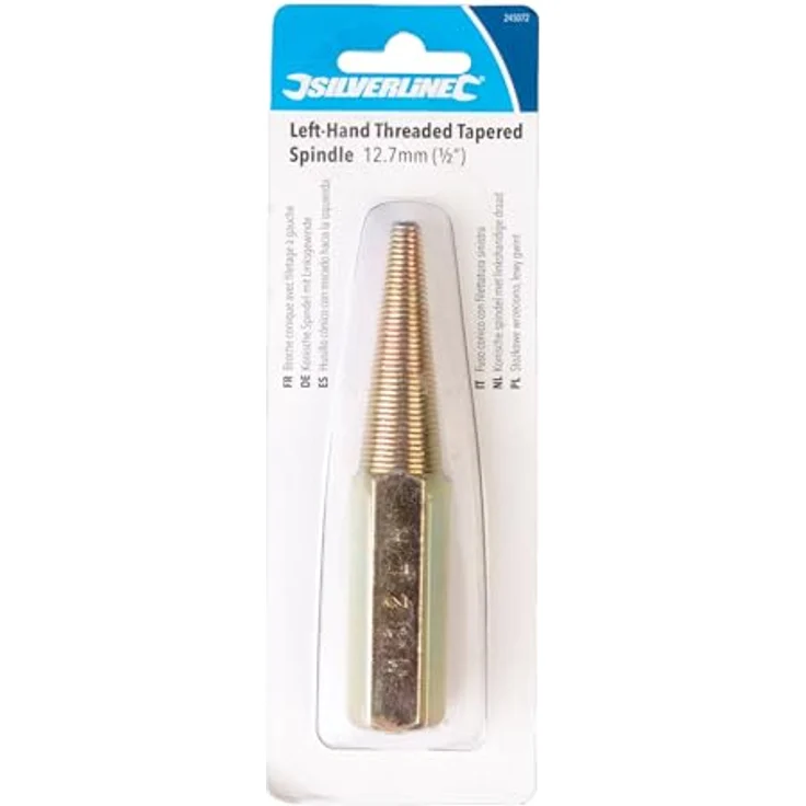 Silverline Konische Spindel mit Linksgewinde 12,7 mm, Arbeitslänge 65 mm für Schleifmaschinen und Polierscheiben – Bild 4