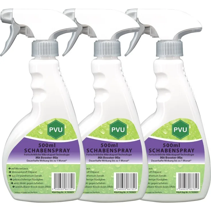 PVU Insektenspray Schaben/Kakerlaken, 1.5 l Booster Mix, sofortiger Knock-down Effekt, geruchsarm, wasserbasiert