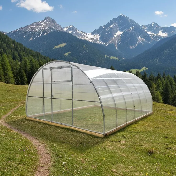 Garten Dream Gewächshaus „Sofia“ 3,5 x 10 m, mit 6 mm Polycarbonat und Türen an jedem Ende, hohe Stabilität und Schneelastkapazität