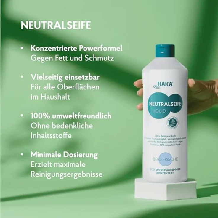 HAKA Neutralseife Liquid Bergfrische 1l Allzweckreiniger, pH-neutrale Rezeptur, umweltfreundlich, sanft zur Haut und Materialien – Bild 4
