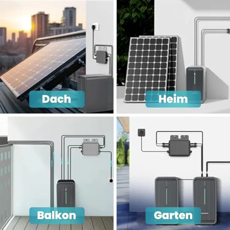 SUNNIVA® 3000W Balkonkraftwerk mit 6,72 kWh Speicher MARSTEK 3x B2500-D, Bifacial Fullblack, 6x 500W N-Type Glas-Glas Solarmodule, Plug & Play Steckdose – Bild 5