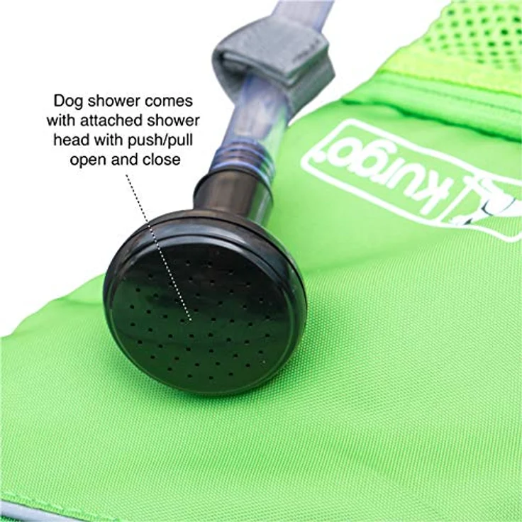 Kurgo Hunde-Dusche für unterwegs, Tragbarer Wassertank mit Duschkopf, Zum Waschen von schlammigen Pfoten, 6 L Kapazität, Grün – Bild 3