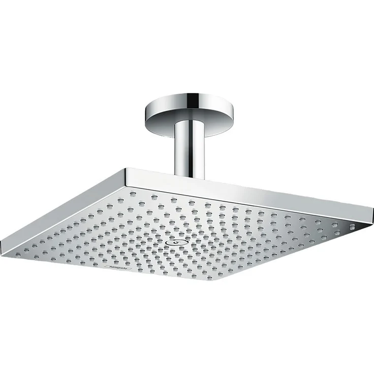 hansgrohe Regenduschkopf Raindance E 300 1 Strahlart mit Deckenanschluss, quadratische Form, Metall, Silikondüsen, QuickClean, abnehmbar, spülmaschinenfest – Bild 1