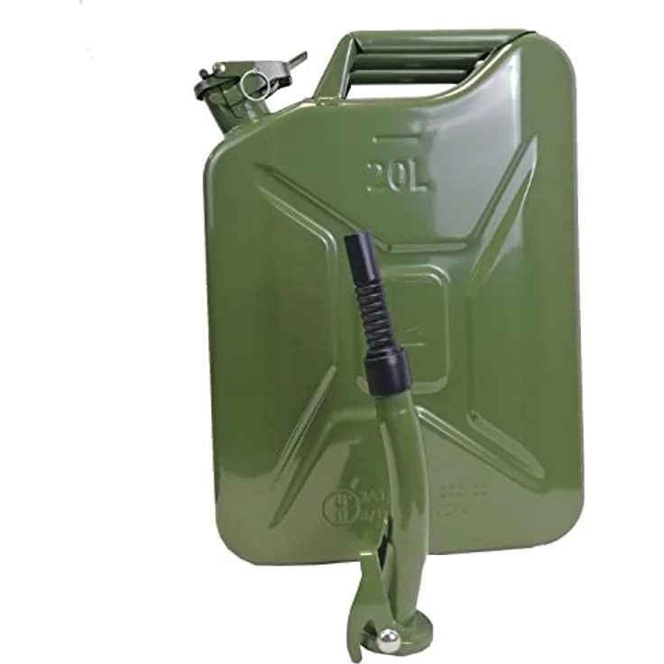 TRUTZHOLM Kanister Ausgießer, olivgrün, robust mit Dichtung und Sieb für Metallkanister, 30 cm Länge, geeignet für Benzin, Diesel, Öl und Wasser – Bild 2