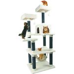 HEIM Kratzbaum "White Cat", Kratzbaum für Katzen mit weichem Plüsch, 155cm Höhe