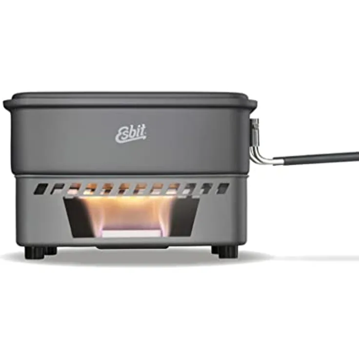 Esbit Campingkocher, Gaskocher aus hart anodisiertem Aluminium, 1100ml Topf, klappbarer Edelstahlgriff, leichtgewicht mit 390g