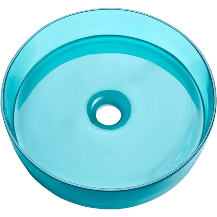 Beliani Tolosa, Aufsatzwaschbecken aus Mineralwerkstoff, 360 mm, integrierter Klick-Klack-Stöpsel – Bild 5