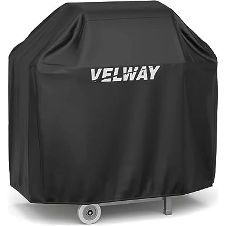 Velway Grill Abdeckhaube Gasgrill Grillabdeckung Regendicht BBQ Abdeckung Cover Schutzhülle Haube Staubdicht Grill Abdeckplane Grillschutz (117x66x117cm) —Schwarz
