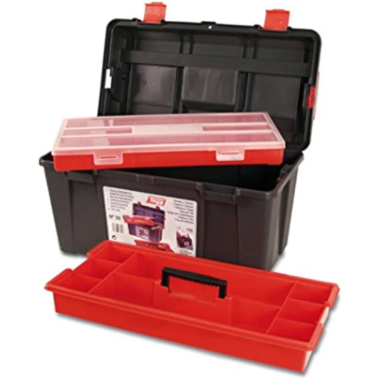 Tayg Werkzeugkasten aus Kunststoff Nr.33 Werkzeugkoffer No 33-480 x 258 x 255 mm-schwarz-rot – Bild 2