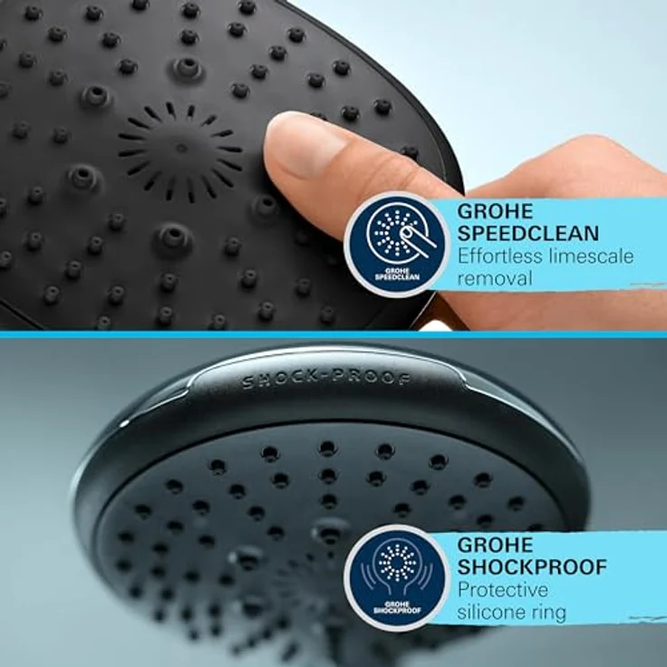 Grohe Handbrause 1 Strahlart Vitalio Start 110 chrom, 11 cm Breite, Rain Strahlbild, DreamSpray Technologie, Water Saving – Bild 4