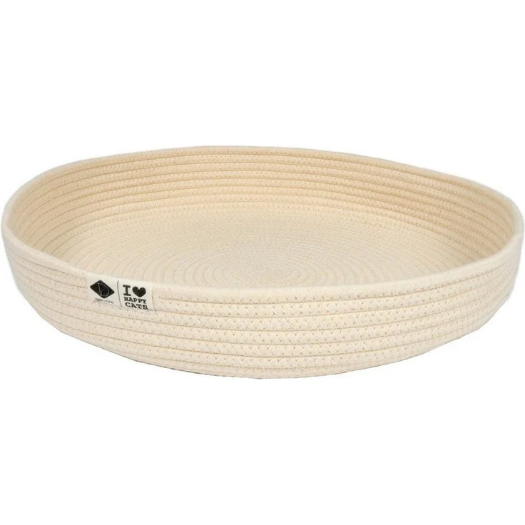 D&D Tierkorb Katzenkorb "Jess", flach und rund aus Baumwollgeflecht, beige, Maße 45 x 45 x 7 cm – Bild 1