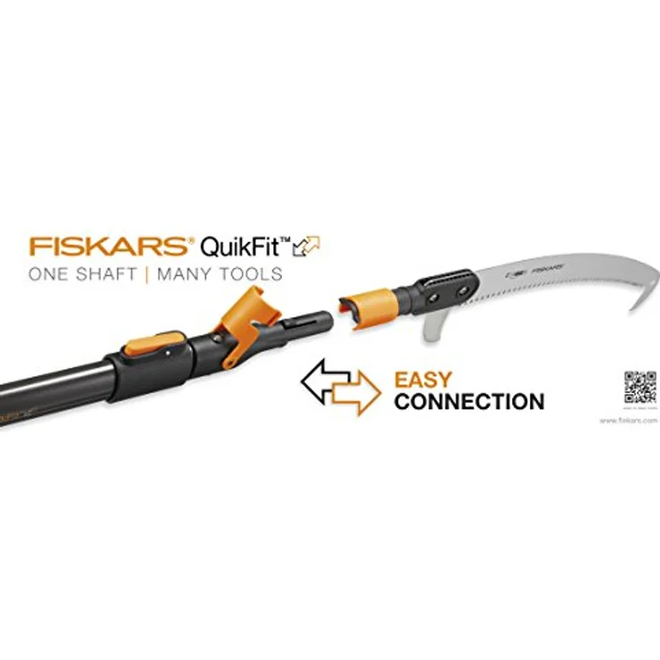 Fiskars Teleskop-Stiel für QuikFit Werkzeug-Köpfe, Länge 2,28 - 4 m, Aluminium, Schwarz-Orange, QuikFit, 1000665 – Bild 3