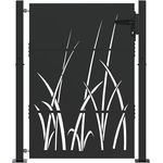 vidaXL Gartentor Schwarz, 105 x 125 cm, Pulverbeschichteter Stahl, Rostbeständig mit modernem Design