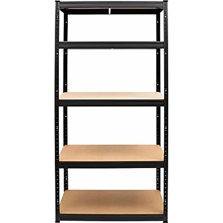 STIER Steck-Fachbodenregal, Fachlast 350kg, Feldlast 1750kg, HxBxT 1800x900x450 mm, stabiles Stahlgestell, 5 Böden, Lagerregale – Bild 2