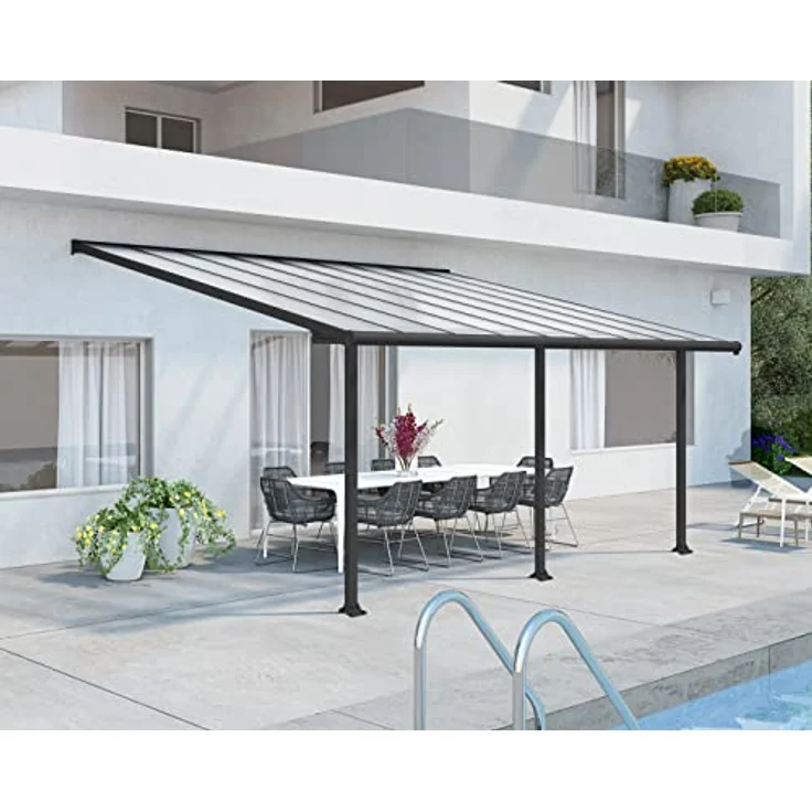 Palram Canopia Olympia Terrassenüberdachung 3X5 - Gestell aus Alumiuium & 16 mm Polycarbonat - Terrassendach Für den Ganzjährigen Gebrauch Geeignet, Grau, 546 x 295 x 305 cm, 546x295x305 cm – Bild 5