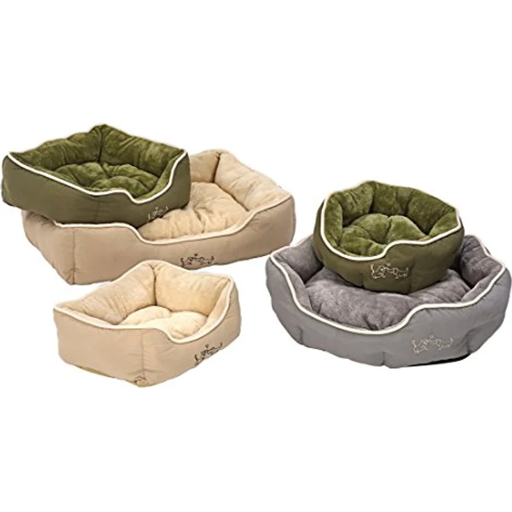 Dehner Lieblinge Hundebett und Katzenbett Sammy, ca. 47 x 37 x 17 cm, Polyester, grau – Bild 2