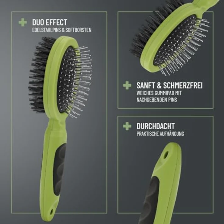 ReaVET 2in1 Hundebürste, Katzenbürste für Langhaar & Kurzhaar - Auch für Welpen & Katzen I Glätten, Entwirren, Ausbürsten I Allround-Talent für tägliche Fellpflege – Bild 4