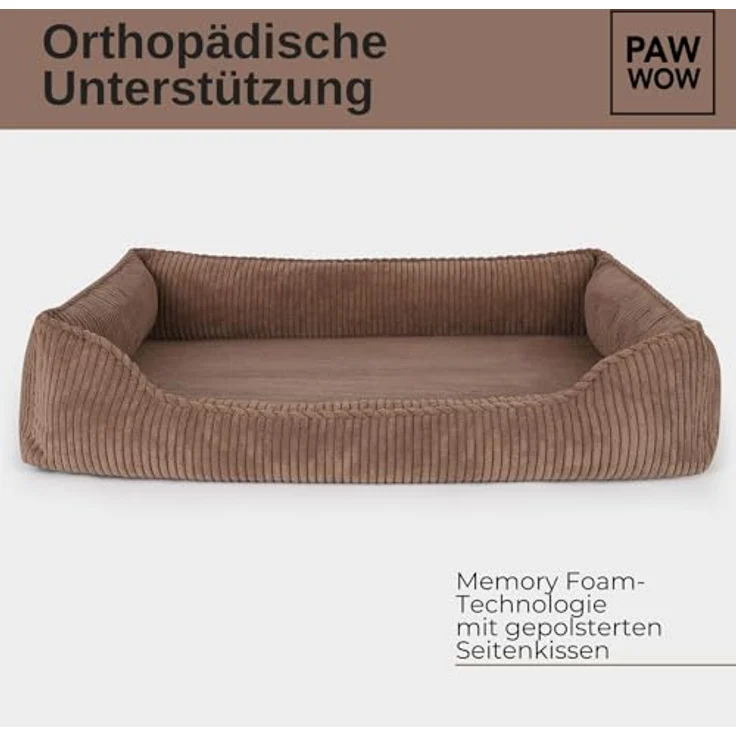 PAW WOW Anton Hundebett | Orthopädisches Hundebett für mittelgroße und große Hunde (Braun, 100x70cm) – Bild 4