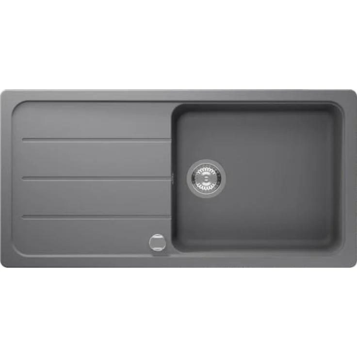 Respekta Austin Massivgranit Spüle 100 x 50 cm, hitzebeständig, 1 Becken, grau, für Unterschränke ab 60 cm Breite – Bild 1