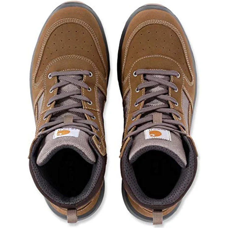 Carhartt Michigan F700909, S1P Sicherheitsschuh mit Glasfaser-Zehenkappe, rutschfester Vibram-Gummisohle, hydrophobiertem Wildleder, schwarz – Bild 5