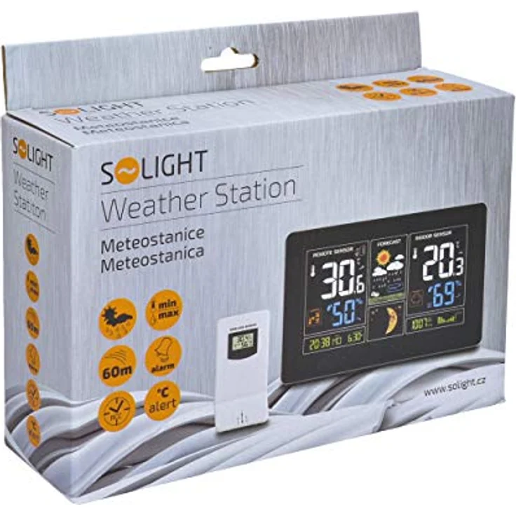 Olight Solight Wetterstation, extra große Farb-LCD, Temperatur-, Luftfeuchtigkeits- und Druckmessung, USB-Ladevorgang, Schwarz – Bild 5