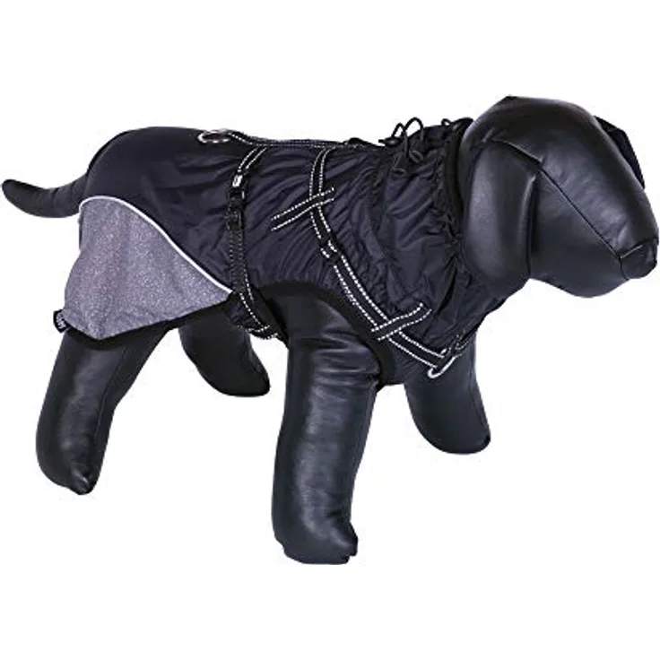 Hundemantel"AKAM"mitGeschirrschwarz55cm