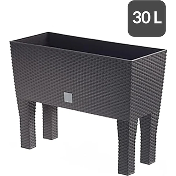 Markenartikel - Hochbeet - 30 Liter - 60 x 25 x 46cm - Blumenkasten Polyrattanoptik 1 – Bild 6