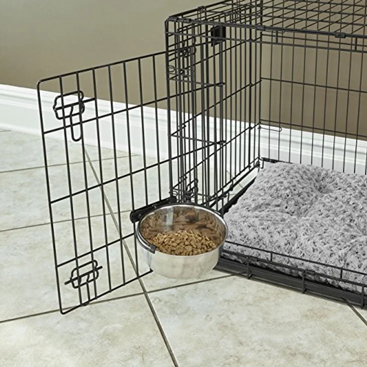 MidWest Homes for Pets Snap'y Fit 40-10, Edelstahl-Hundeschüssel mit 295 ml Volumen zum Befestigen an Drahtkäfigen für Hunde und Katzen – Bild 3