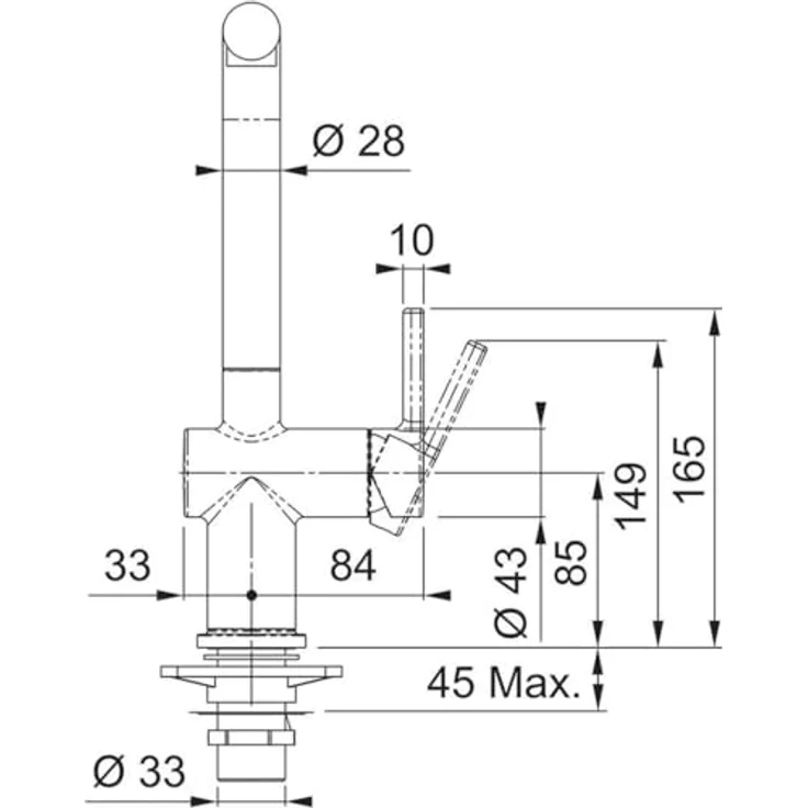 FRANKE Küchenarmatur Active L Window, Festauslauf Hochdruck, chrom, umlegbar, 180° schwenkbar, wassersparend – Bild 3
