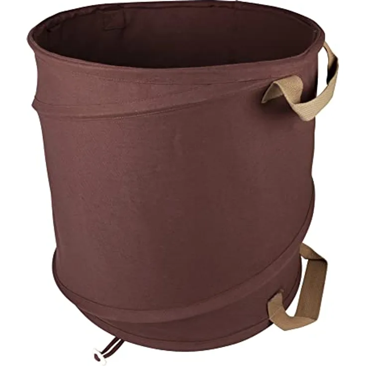 Windhager Gartenabfallsack Pop-Up CANVAS, Gartensack, Laubsack selbstaufstellend, Grünschnitt-Sack, Laubkorb, Springsack, 80L, Ø46 x 48cm, 07576