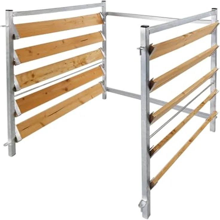 bellissa Premium Feuerverzinkter Gartenkomposter Holz Metall Kompostbehälter 102x100x100 cm 2 Seitenteile, Effektive Kompostierung, Robust und Haltbar