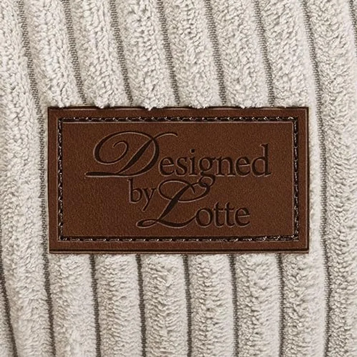 Designed By Lotte Tierbett Katzen Liegebett Ribbed hellgrau, weicher gerippter Stoff und runde Form für optimalen Komfort – Bild 4