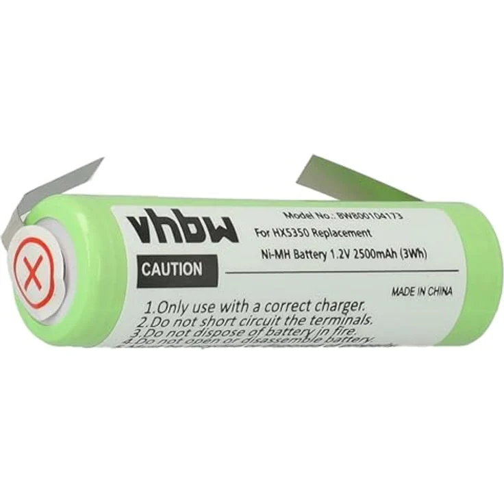 Vhbw Akku für Braun 6515, 6518, 6520, 6522, 6525, 6550, 6610, 6620, 6680, 2500mAh, 1,2V, NiMH, hochwertige Energieversorgung – Bild 1