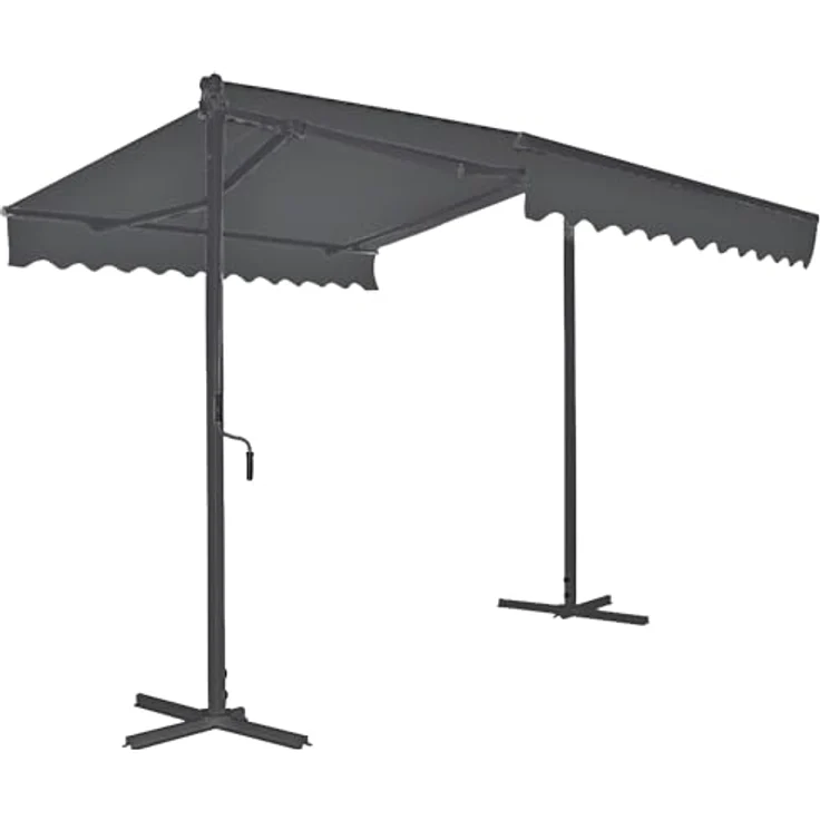 Garden Pleasure Stand-Markise 300cm Grau Markise Sonnenschutz Garten Outdoor Aluminium, Stahl, lackiert  – Bild 1