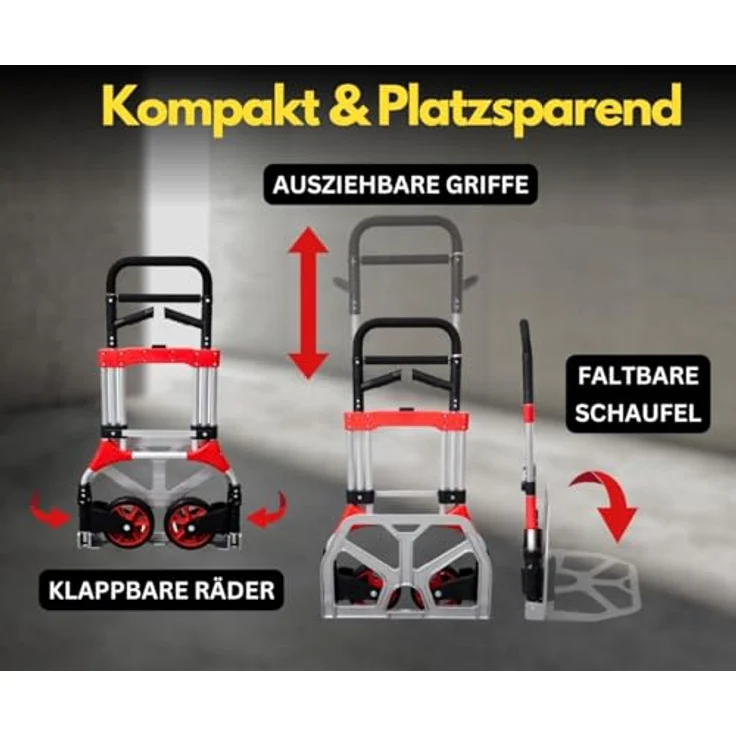 PROREGAL® Sackkarre ELEPHANT Tragkraft 250kg Alurahmen ergonomische Griffe Gummiräder, robuste Konstruktion für vielseitigen Einsatz, klappbare Profi-Sackkarre – Bild 2