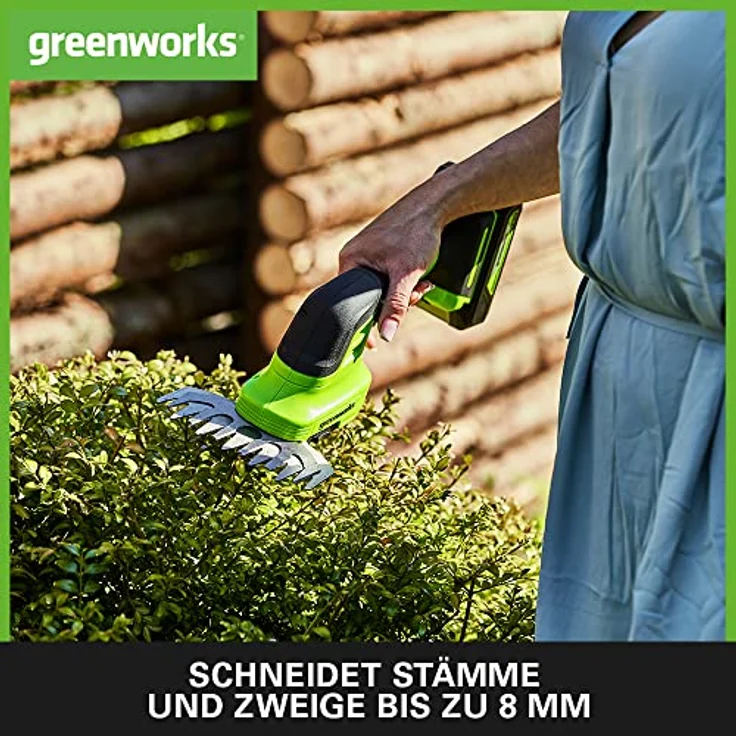 Greenworks Tools 24V Akku-Gras und Strauchschere G24SHT,15cm Grasschere 2800 SPM Doppelschermesser . – Bild 3