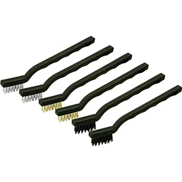 Hand Drahtbürste Set 6Pc Klein (Zahnbürste Type) Kunststoffgriff – Bild 2
