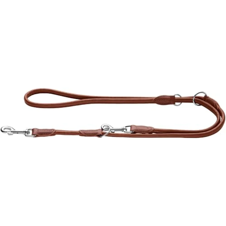 HUNTER Verstellbare Führleine Round & Soft Canadian Up Farbe Cognac, Größe 8/200 - Vielseitige Premiumleder-Leine für Hunde, Made in Germany – Bild 2