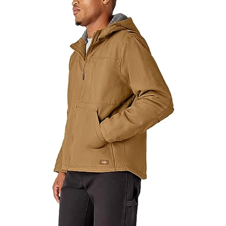 Dickies Sherpa Lined Hooded Duck Jacket, robuste Arbeitsjacke aus 100% Baumwolle mit windabweisendem Obermaterial und weichem Futter, schwarz – Bild 2