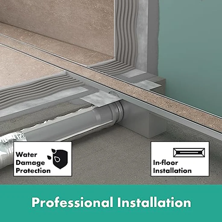 hansgrohe 56175000 RainDrain Compact Duschrinne 600 befliesbar für Standardinstallation Komplettset – Bild 4