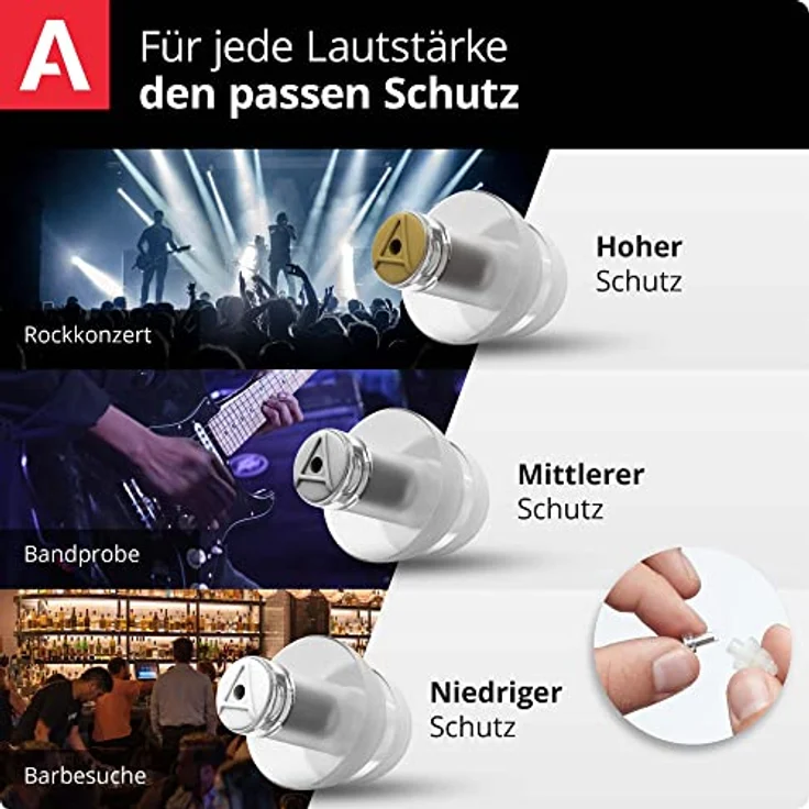 Alpine MusicSafe Pro Transparent Gehörschutz mit 3 unterschiedlichen Filtern – Bild 3
