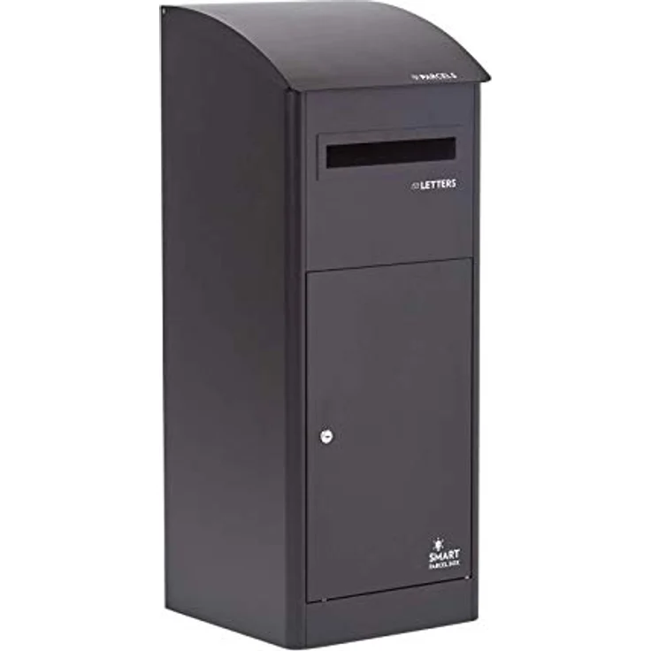 Smart Parcel Box XXL schwarz mit Schrägdach 43x41x110 cm, Paketbriefkasten zur Wand- oder Bodenmontage, Paketbox für Zuhause & Unternehmen, Briefkasten für Pakete & Briefe – Bild 1