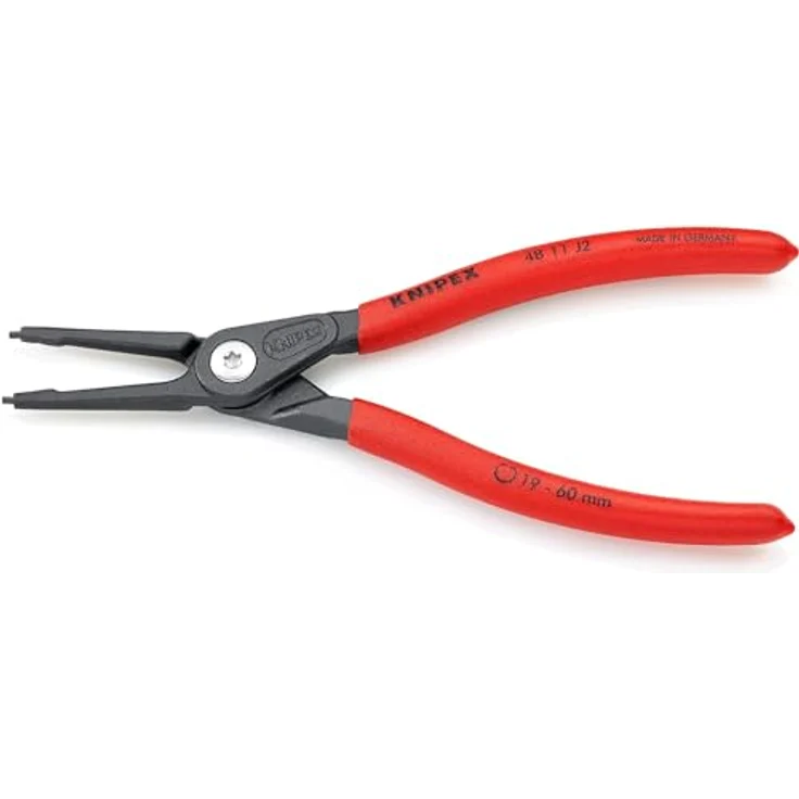 KNIPEX 48 11 J2 Präzisions-Sicherungsringzange für Innenringe in Bohrungen grau atramentiert mit rutschhemmendem Kunststoff überzogen 180 mm – Bild 2